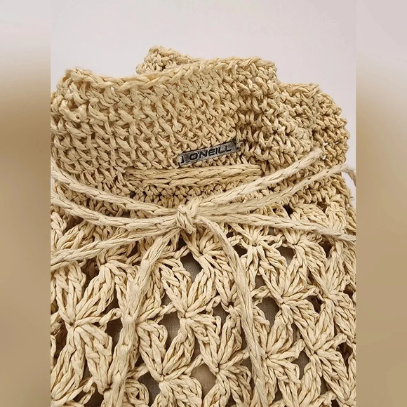O'Neill Natural Weaved/Crochet Shoulder Bag Inner Lined Backpack Beach Bag - Picture 6 of 11